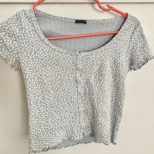 Brandy blue and white floral zelly top!